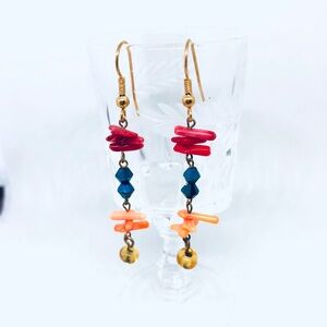 Coral linear earrings - new boutique jewelry